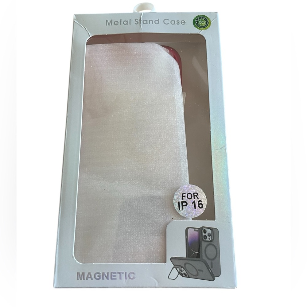 Pink IPhone 16 Wireless Charging Phone Case with Ring Stand & screen protector. - Picture 3 of 3